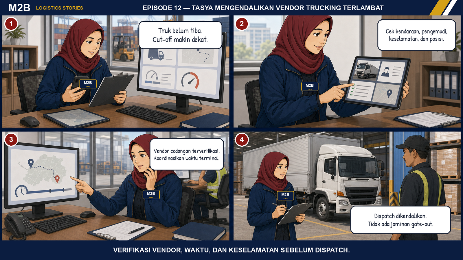 M2B Episode 12: Tasya Mengendalikan Vendor Trucking Terlambat