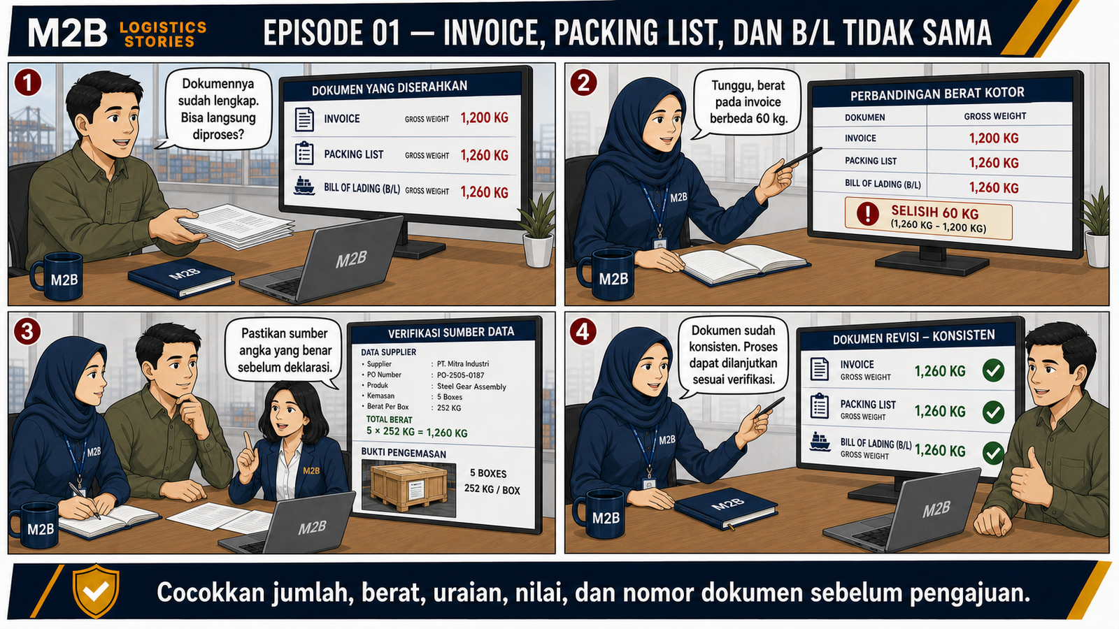M2B Episode 01: Invoice, Packing List, dan B/L Tidak Sama